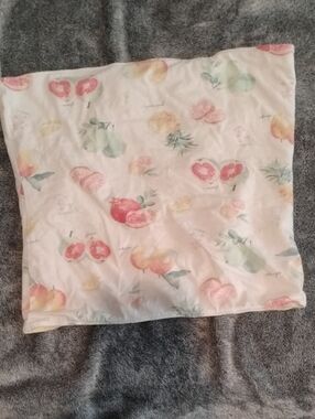 Floral Fruit Print Tube Top in White with Pastel Accents